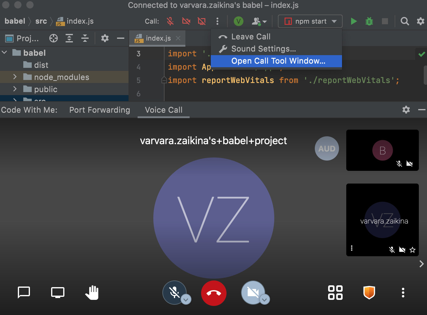 Code with Me 来宾用户界面 Code with Me 来宾用户界面