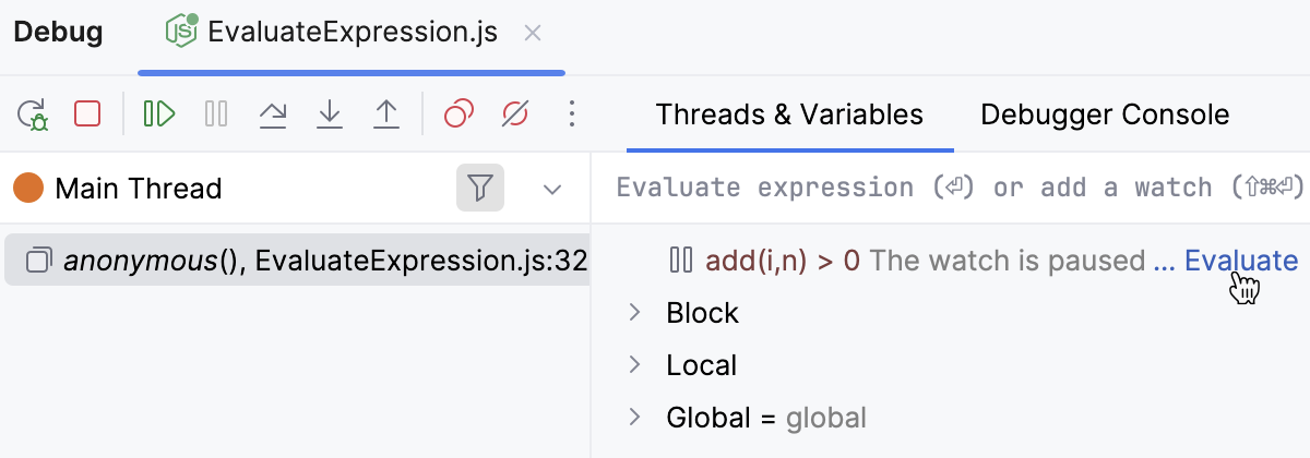 Evaluate paused watch