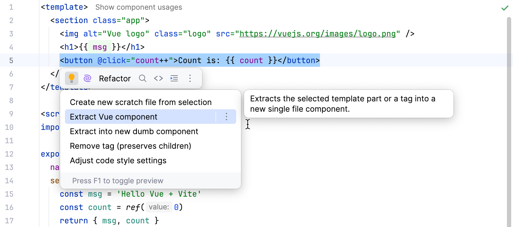 Extract a Vue component Extract a Vue component