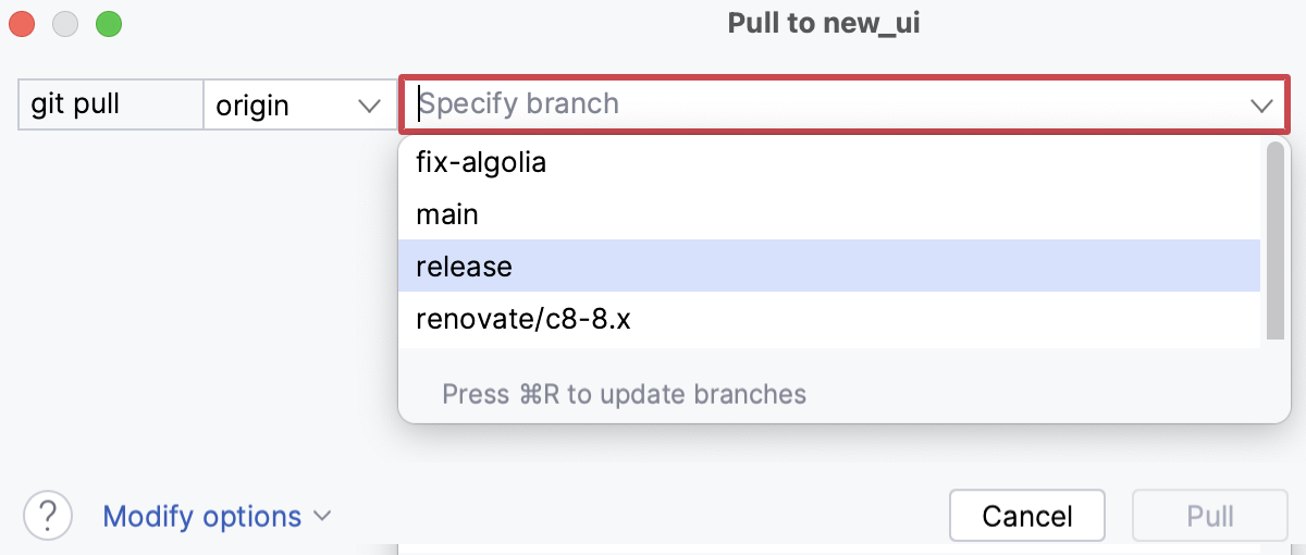 拉取对话框 拉取对话框