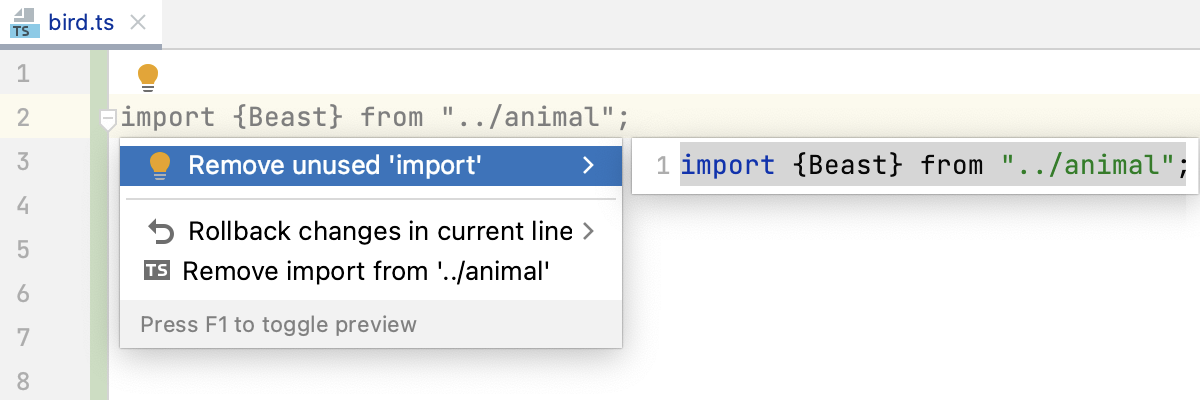 移除未使用的 import