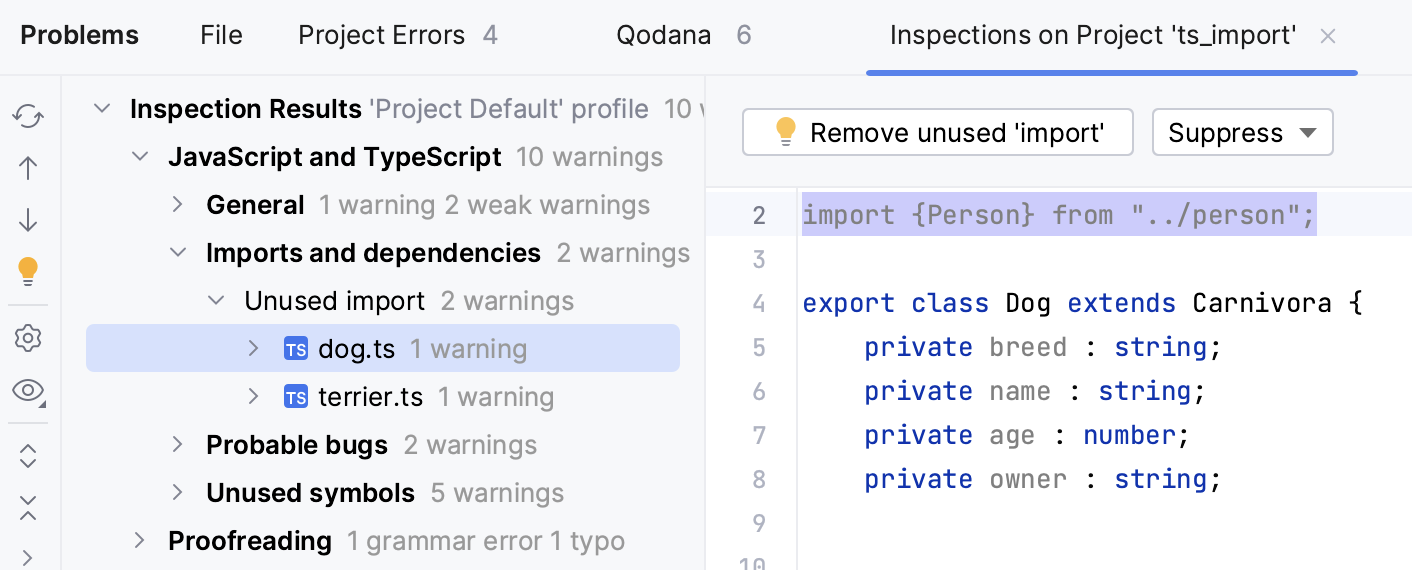 “检查结果”选项卡