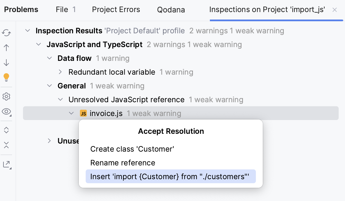 “问题”工具窗口