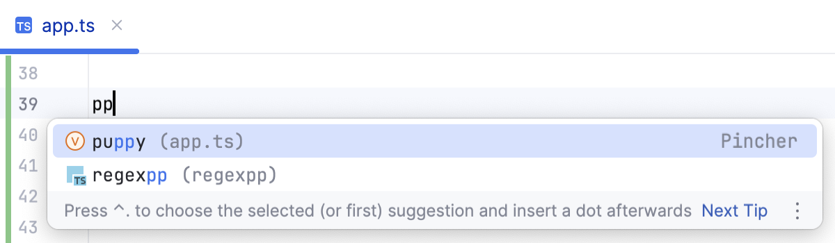 输入时建议列表会收窄