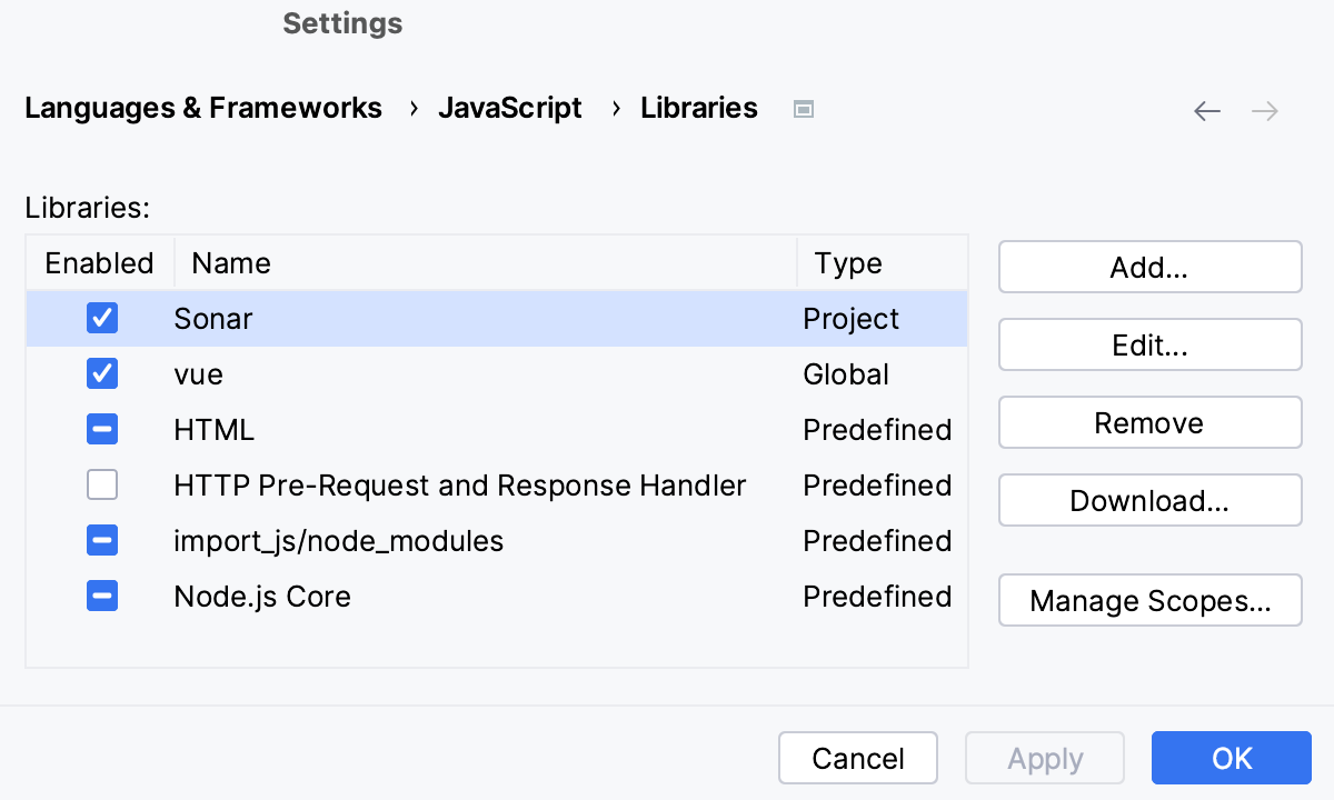 The new custom library is added to the list The new custom library is added to the list