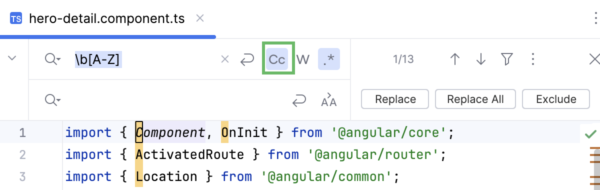 选择区分大小写后的结果 选择区分大小写后的结果