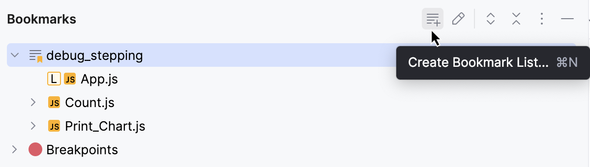 创建书签列表图标