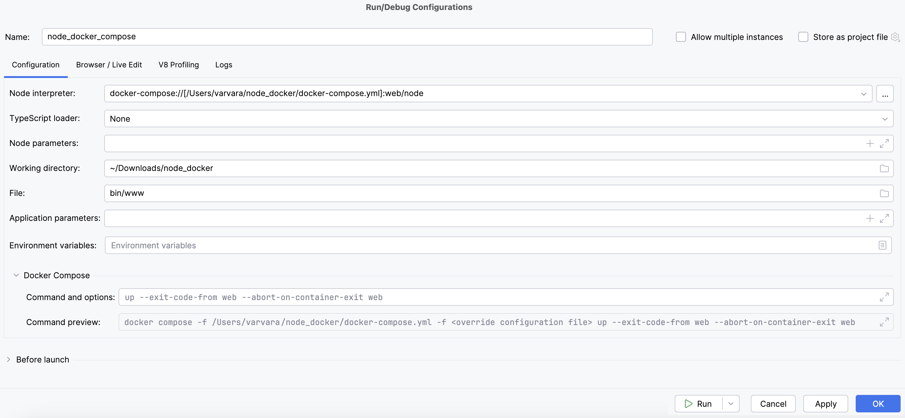 Docker Compose area preview Docker Compose area preview