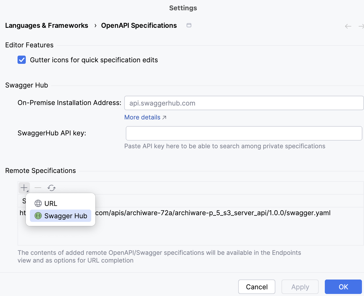 OpenAPI 规范设置