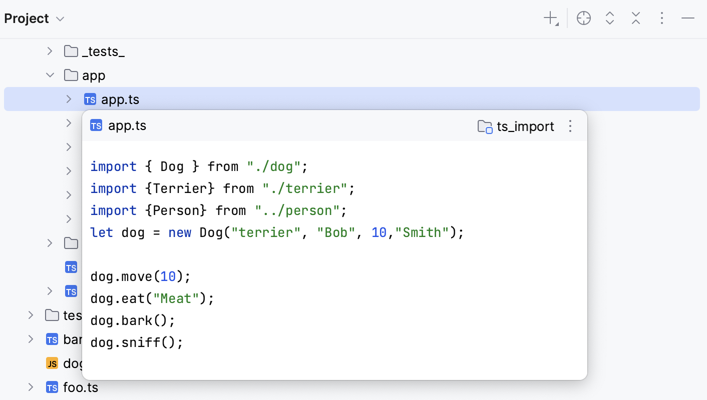 在项目工具窗口中打开文件预览