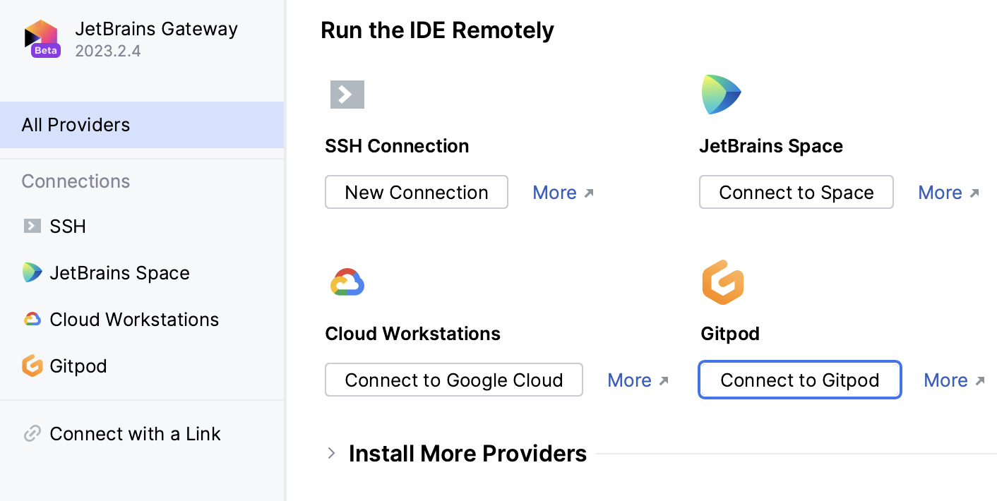欢迎界面：已安装 Gitpod 插件