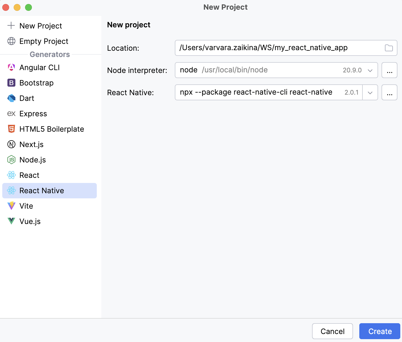 创建 React Native 应用