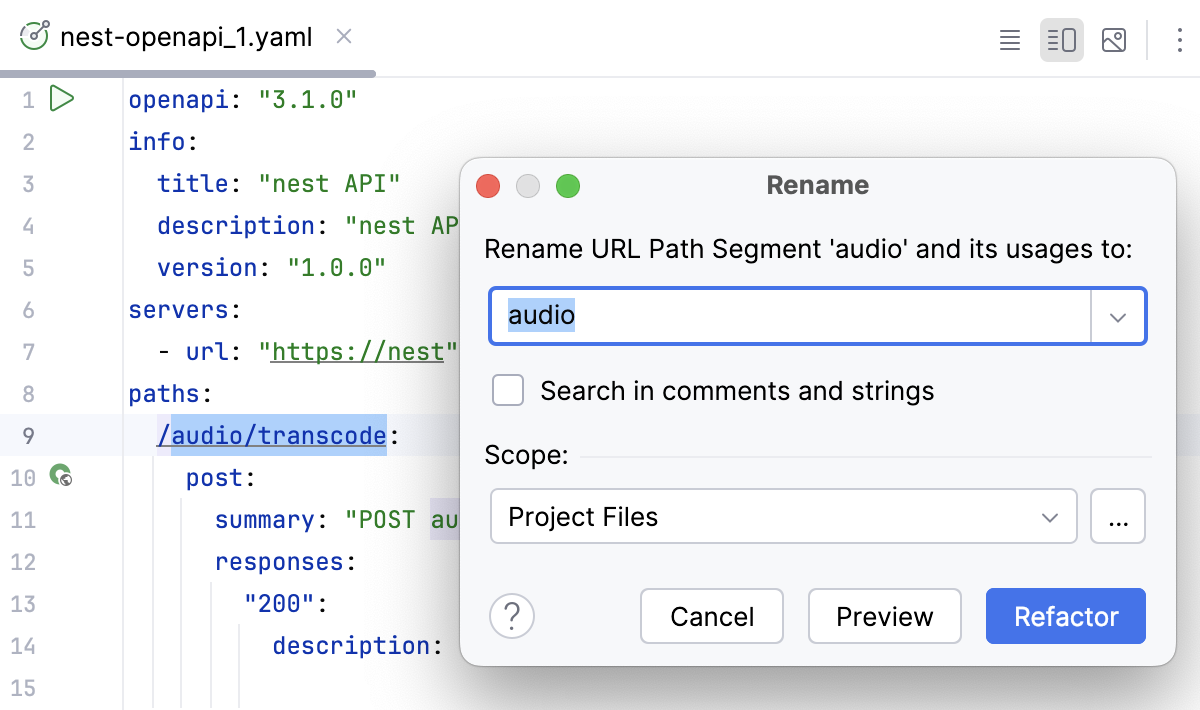 Renaming an HTTP endpoint