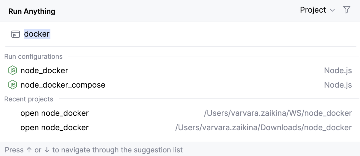 从 Run Anything 弹窗启动运行/调试配置