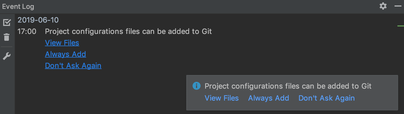 提示选择配置文件处理方式的通知