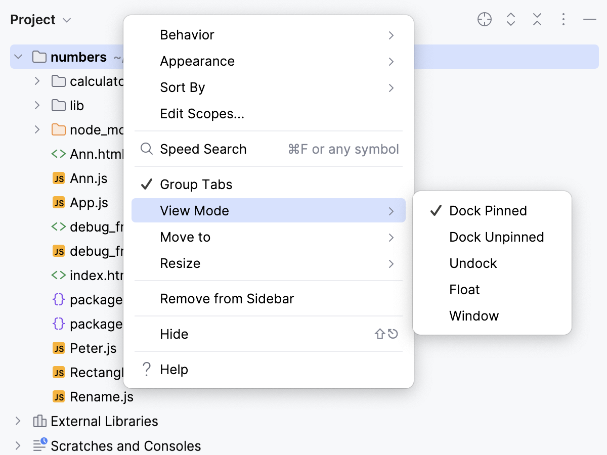 工具窗口视图模式