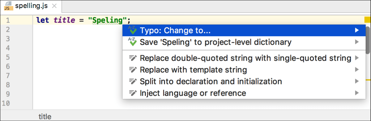 Typo quick-fix: change