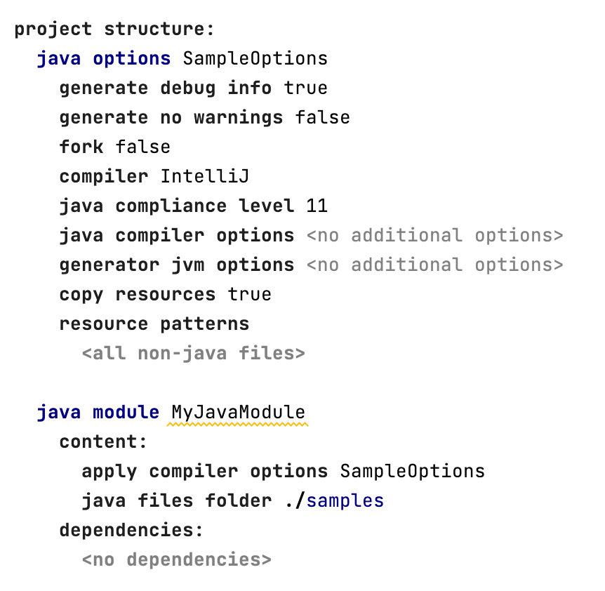 Java options definition Java options definition