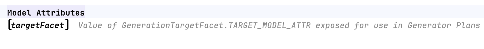 Example of model attribute specification