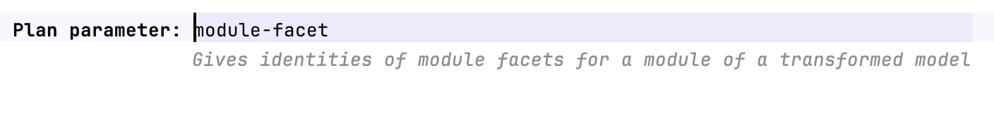 Example of PlanParameter definition
