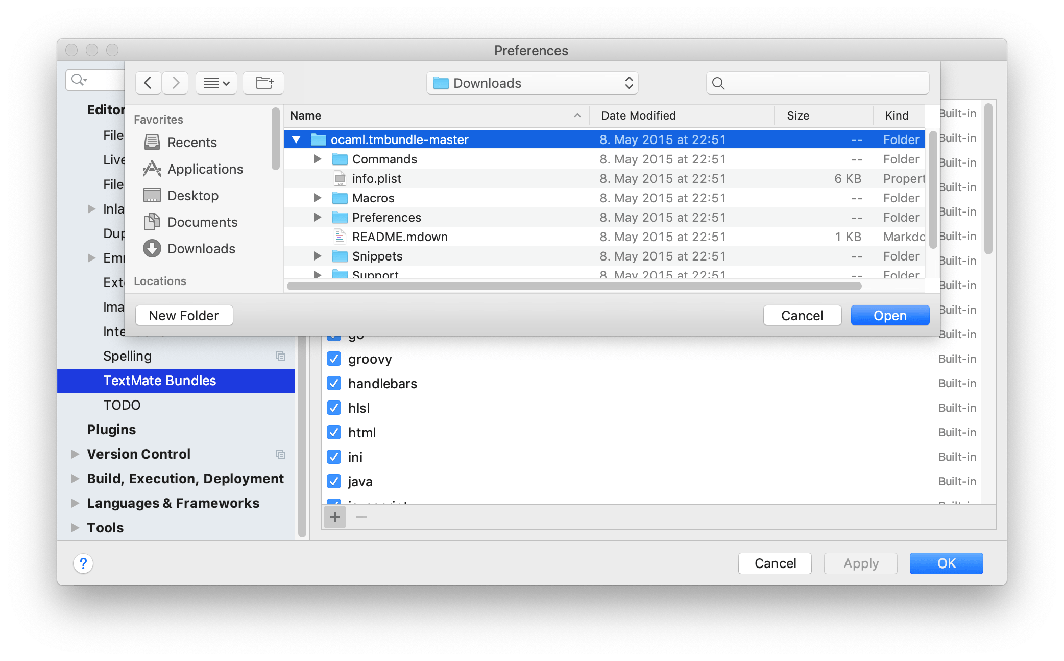 Select the downloaded bundle Select the downloaded bundle