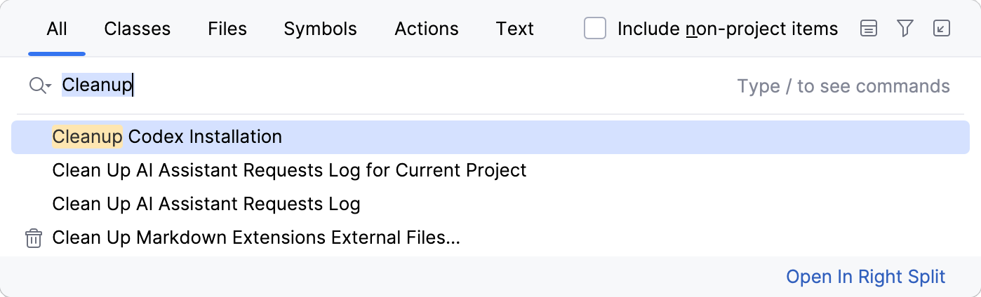 Cleanup Codex Installation action