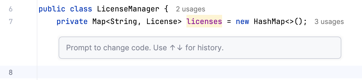 Invoke an input field and type your prompt