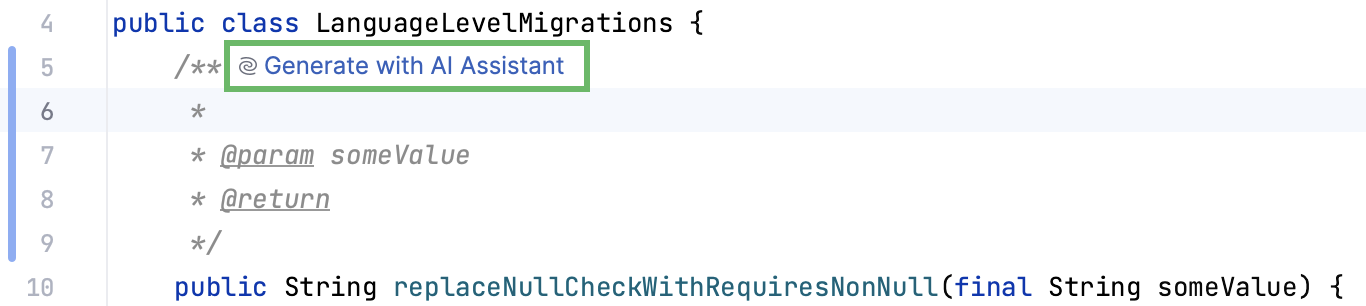 Generate with AI&nbsp;Assistant