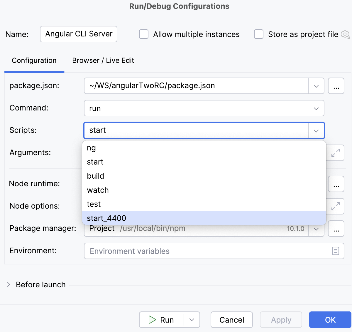 npm 运行/调试配置 npm 运行/调试配置
