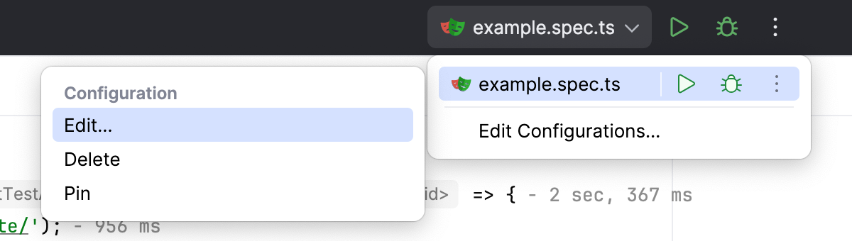编辑运行/调试配置