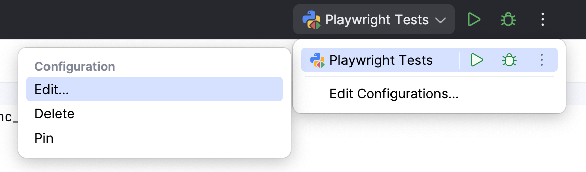 编辑运行/调试配置 编辑运行/调试配置