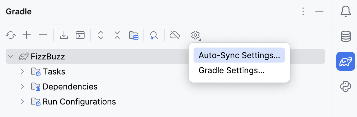the Gradle tool window the Gradle tool window