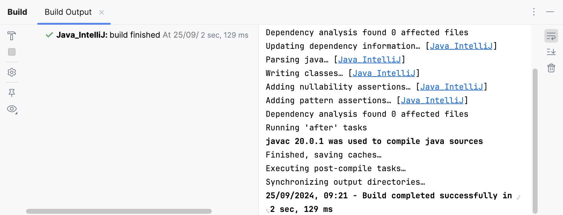 IntelliJ IDEA build output IntelliJ IDEA build output
