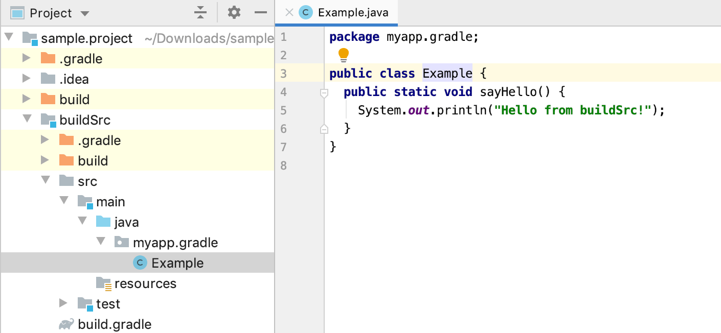 Project tool window: buildSrc Project tool window: buildSrc