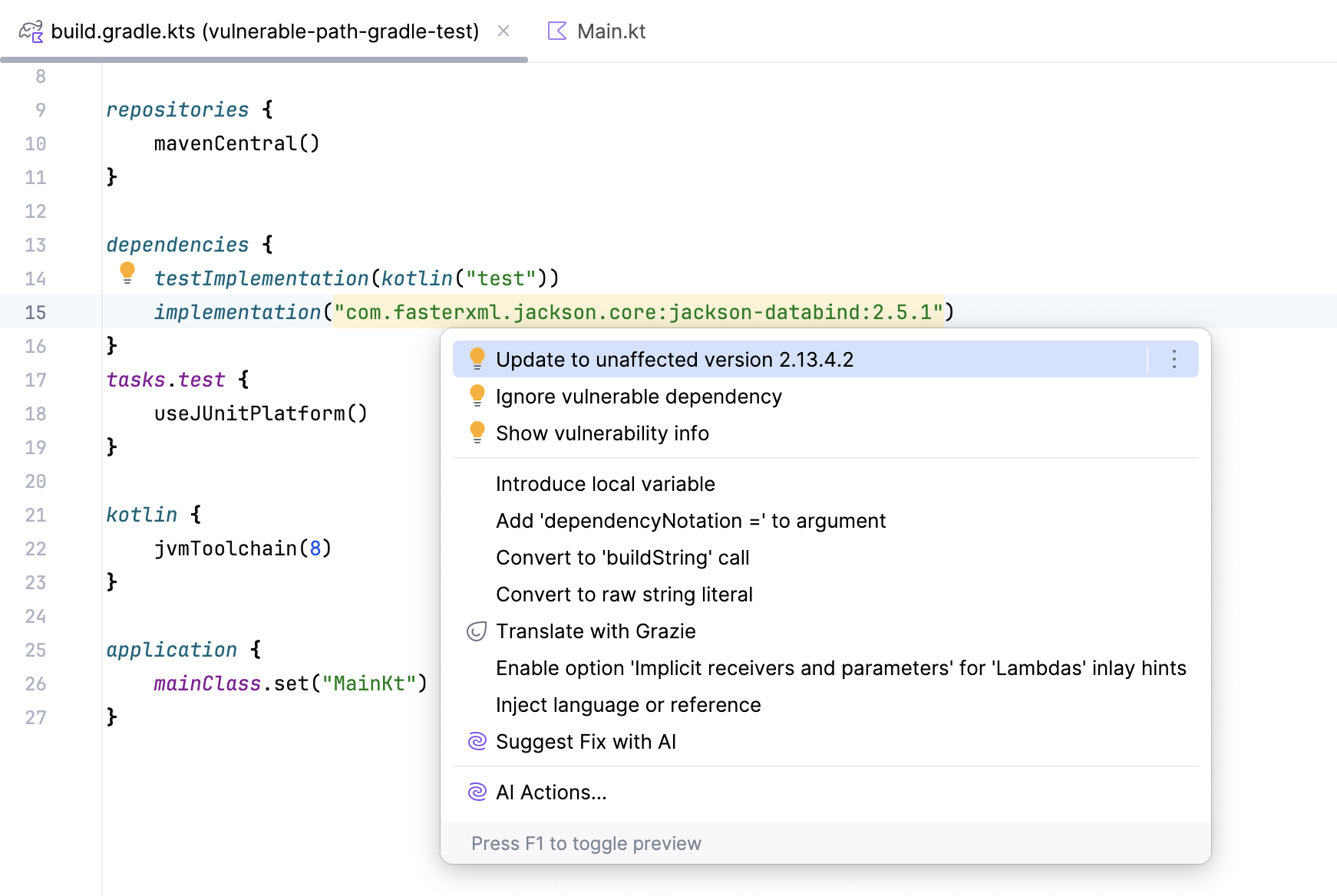 Change dependency Change dependency