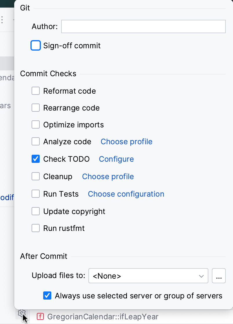 Advanced commit options Advanced commit options