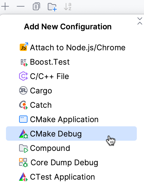 Adding a CMake Debug configuration Adding a CMake Debug configuration