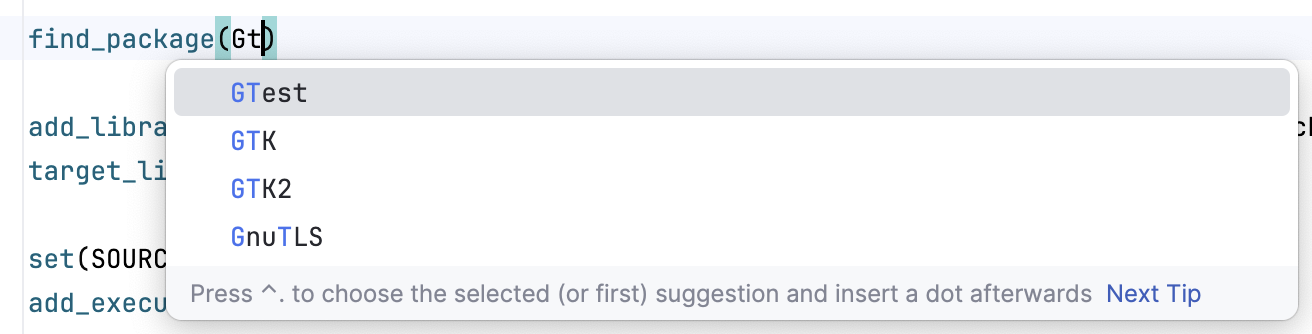 CMake 中的补全 CMake 中的补全