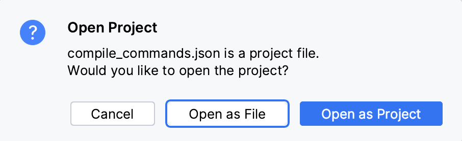 Opening a compilation database project Opening a compilation database project