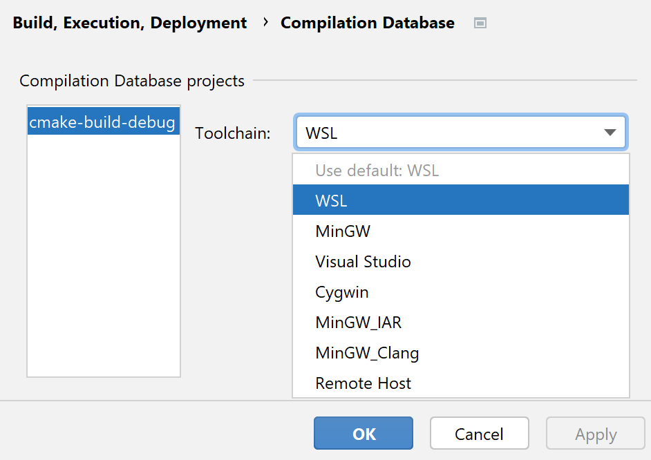 Toolchain for compilation database Toolchain for compilation database