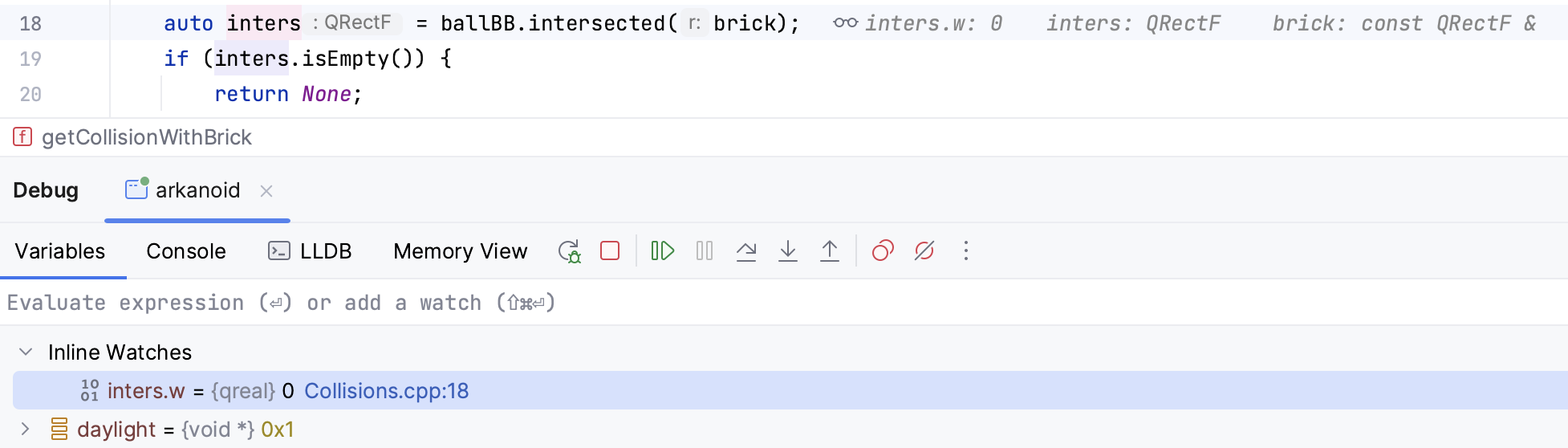 编辑器和调试工具窗口中的内联监视 编辑器和调试工具窗口中的内联监视