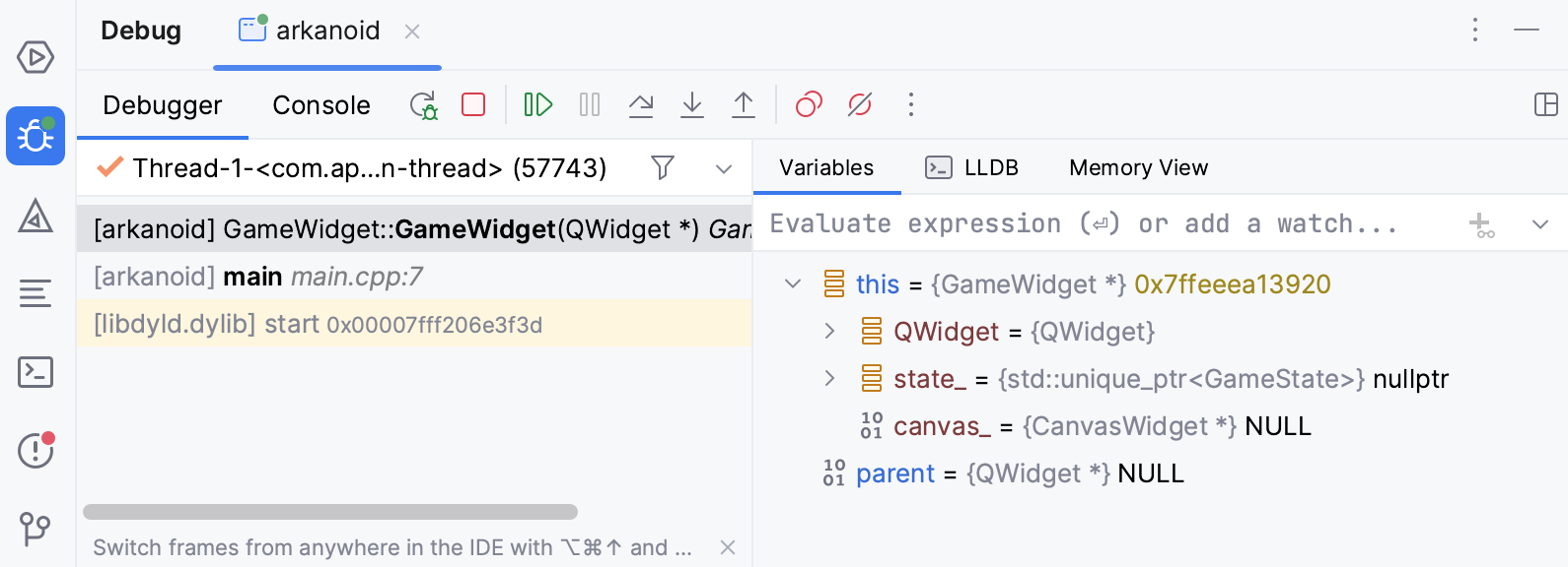Debug tool window overview Debug tool window overview