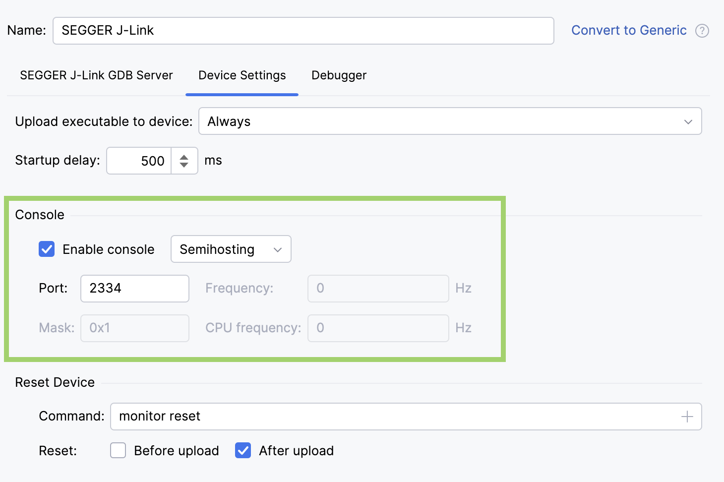 Configuring console Configuring console