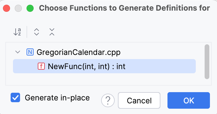 生成定义对话框