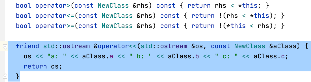 Stream output operator generated in-place Stream output operator generated in-place