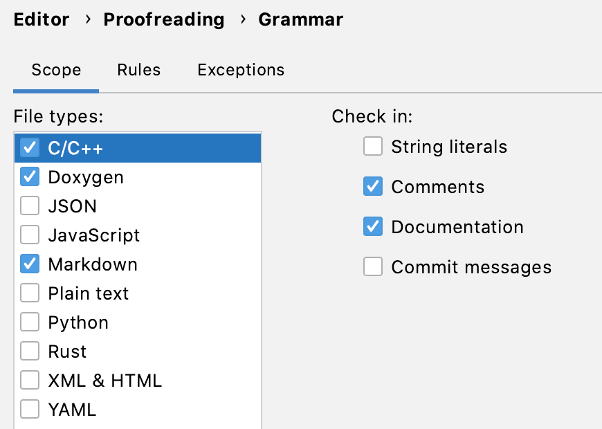 语法设置 语法设置