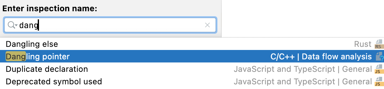 Run inspection by name Run inspection by name