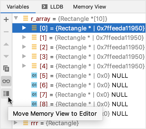 Move memory view to editor Move memory view to editor