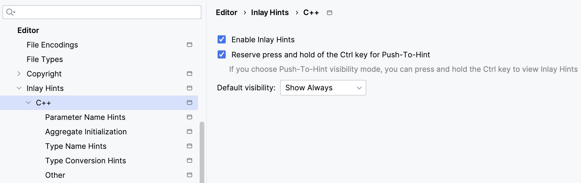 CLion Nova inlay hints CLion Nova inlay hints