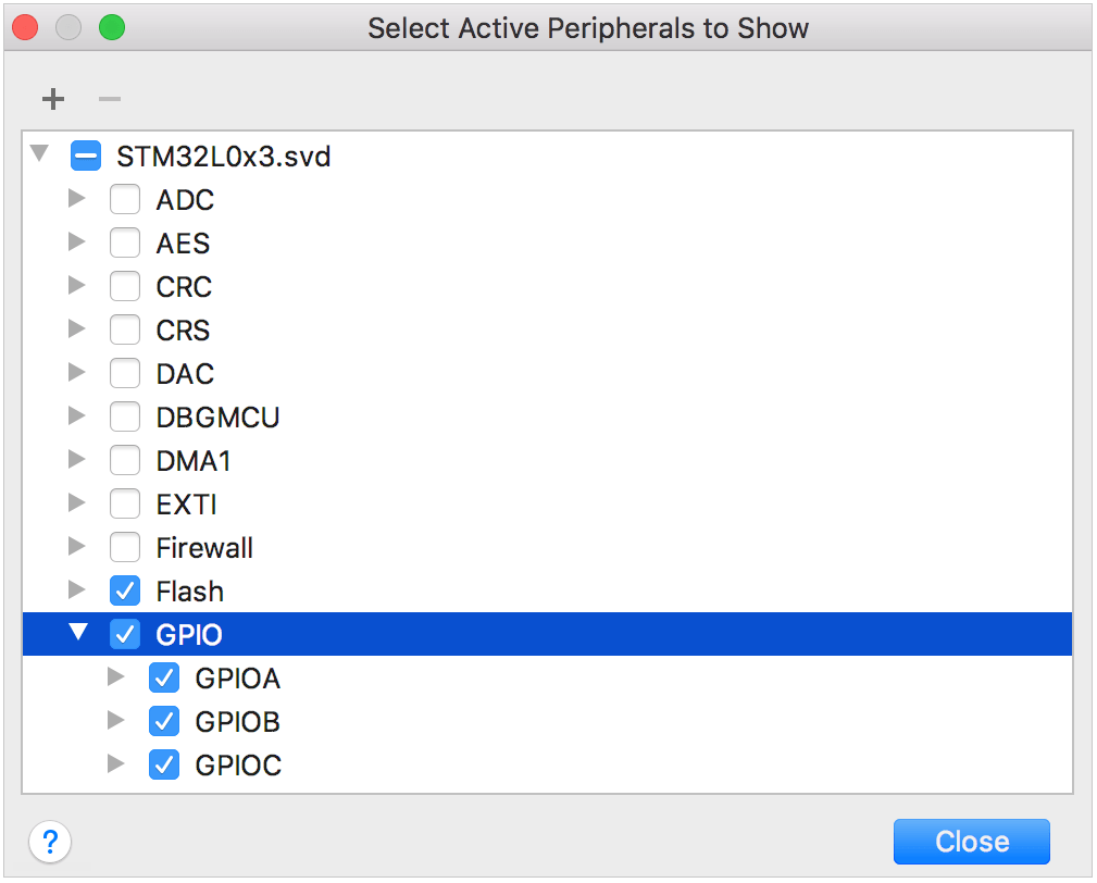 选择要查看的外设